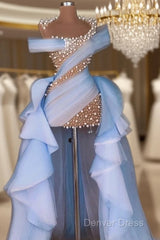 Glamorous Hi-Lo Mermaid Prom Dresses Tulle With Pears