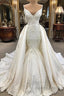 Glamorous Mermaid Sleeveless Lace Wedding Dresses Overskit