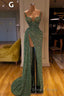 Glitter Off The Shoulder Slim Mermaid Prom GownSleeveless Mermaid Prom Gown