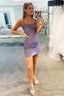 Glitter Tight Purple Homecoming Dresses