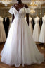 Glorious Cold shoulder Chapel Train Wedding Dresses