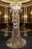 Gold Mermaid Sequins Crystal Prom Dresses