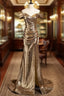 Gold Mermaid Sequins Off the Shoulder Pleats Prom Dresses