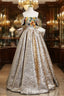 Gold Strapless Colorful Sequins Prom Dresses With Bow