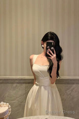 Gorgeous A Line Sleeveless White Date Night Dress Prom Dresses Birthday Outfits