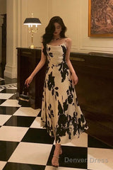 Gorgeous A Line Spaghetti Straps Black Date Night Dress Prom Dresses Birthday Outfit