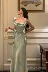 Gorgeous A Line Straps Mint Green Date Night Dress Prom Dresses With Ruffles Party Dress Birthday Outfits