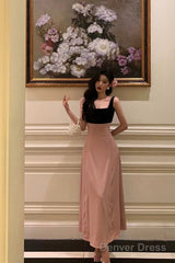 Gorgeous A Line Straps Pink Sleeveless Date Night Dress Prom Dresses Birthday Outfits