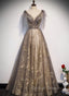 Gorgeous A Line V Neckline Long Prom Dress Prom Dress, Lace Prom Dresses