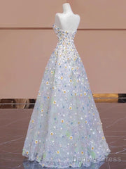 Gorgeous Balll Gown Sweetheart Floral Tulle Long Evening Dress Prom Dresses