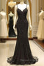 Gorgeous Black Prom Dress Mermaid Luxury Heavy Beaded Straps Long Prom Dresses