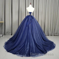 Gorgeous Blue Ball Gown Sweet 16 Party Dresses Handmade Formal Gown Off Shoulder Prom Dresses