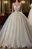 Gorgeous Long Ball Gowns Sweetheart Sleeveless Lace Wedding Dresses with Ruffles