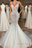Gorgeous Long Mermaid Sweetheart Beaded Lace Organza Wedding Dresses