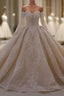 Gorgeous Long Sleeve Off the Shoulder Appliques Lace Ball Gowns Wedding Dresses