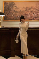 Gorgeous Mermaid High Neckline Ivory Date Night Dress Prom Dresses Birthday Outfits