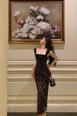 Gorgeous Mermaid Spaghetti Straps Date Night Dress Black Lace Prom Dresses Birthday Outfits