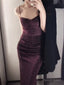 Gorgeous Mermaid Spaghetti Straps Grape Sequin Prom Dress Birthday Outfits
