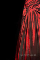 Gorgeous Mermaid Sweetheart Red Taffeta Long Evening Dresses Prom Dresses
