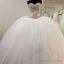 Gorgeous Pearl And Crystal Beaded Organza Ball Gown Wedding Dresses