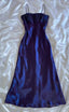 Gorgeous Purple Satin A Line Long Prom Dress