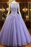 Gorgeous Quinceanera Dresses With Applique And Beadings, Purple Prom Gown