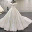 Gorgeous Sequin Wedding Dresses White A Line Off The Shoulder Bridal Gown