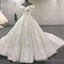 Gorgeous Sequin Wedding Dresses White A Line Off The Shoulder Bridal Gowns