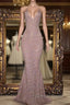 Gorgeous Sequined Mermaid Spaghetti Strap Long Sleevesless Prom Gown