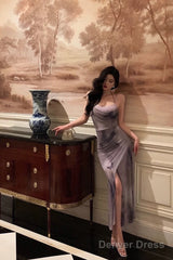 Gorgeous Sheath Spaghetti Straps Date Night Dress Long Prom Dresses Birthday Outfits