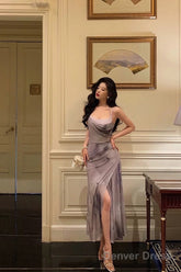 Gorgeous Sheath Spaghetti Straps Date Night Dress Long Prom Dresses Birthday Outfits