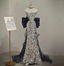Gorgeous Silver Mermaid Strapless Bow Sequined Train Prom Dresses Evening Dresses