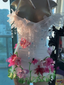 Gorgeous White Halter Satin 3D Flower Beaded Tassel Sheath Cocktail Dress Short 6Th Grade Homecoming Dresses