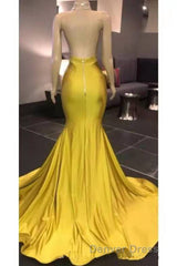 Gorgeous Deep V Neck Mermaid Prom Dresses, Long Evening Dresses
