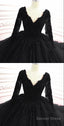 Gothic Black Wedding Dress With Sleeves Prom Dresses