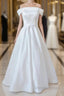 Graceful Long Ball Gown Off Shoulder Satin Wedding Dresses
