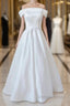 Graceful Long Ball Gowns Off Shoulder Satin Wedding Dresses