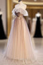 Gradient Tulle with Straps Sweetheart Prom Dress, A Line Tulle Prom Dress