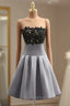 Gray Homecoming Dresses A Line Strapless Knee Length
