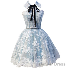 Gray Lace Hoco Dress Short Homecoming Dresses