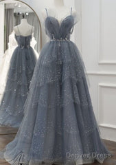 Gray Prom Dress A-Line Evening Dress