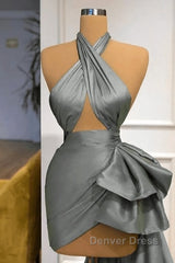 Gray Robe De Soiree Sheath Sheath Halter Detachable Sexy Long Prom Dresses Prom Gown Evening Dresses