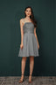 Short A Line Strapless Beaded Chiffon Homecoming Dresses