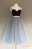 Gray Tulle Charming A Line Two Piece Short Homecoming Dress,Cocktail Dresses