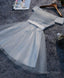 Simple Gray Tulle Mini Prom Dress, Homecoming Dresses