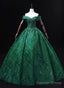 Green Ball Gowns Sweetheart Tulle Sweet 16 Dress, Green Long Prom Dress