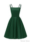 Green Satin Scoop Short Homecoming Dress, Satin Straps Lace-up Short Prom Dress