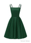 Green Satin Scoop Short Homecoming Dress, Satin Straps Lace up Short Prom Dresses