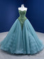 Green Satin Tulle Sweetheart Prom Dress