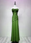 Green Spandex Straps Formal Dress, Green Evening Dress Prom Dress